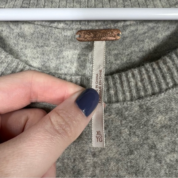 Free People Grey Luna Pullover Wool Blend Sweater - Picture 3 of 5